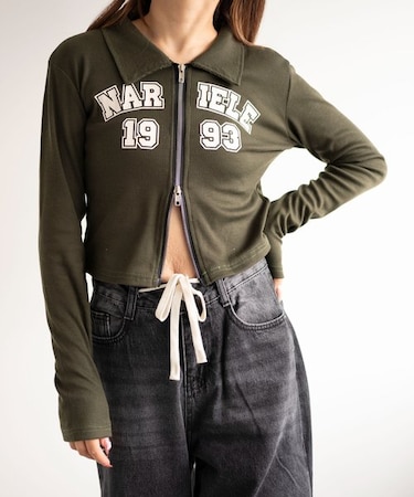 WジップナンバリングロゴロンT