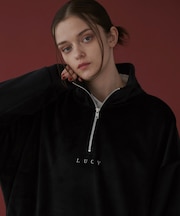 マイクロシャギーワンポイントハーフZIPプルオーバー