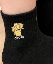 モチーフロゴ刺繍アンクルパイルソックス