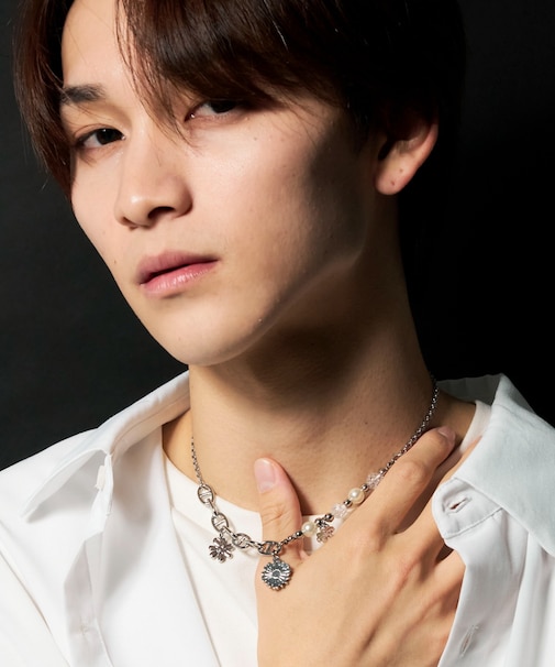 MビーズMIXモチーフネックレス