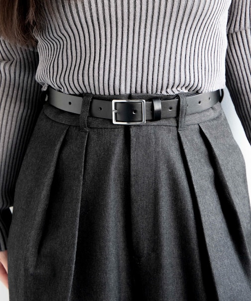 LスクエアバックルPUベルト