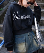 エンジェルプリントショートプルパーカー