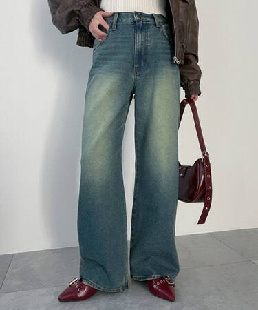 ストレートデニムパンツ