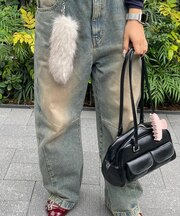 総柄しっぽキーホルダー
