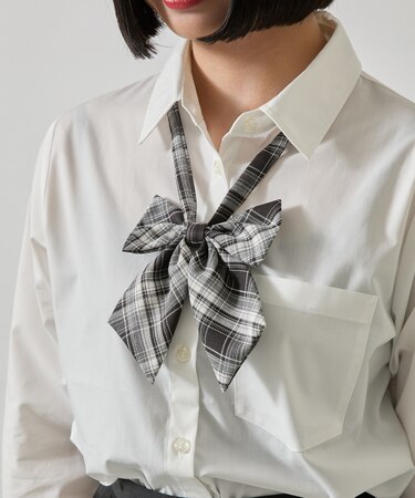 チェックスクールリボン