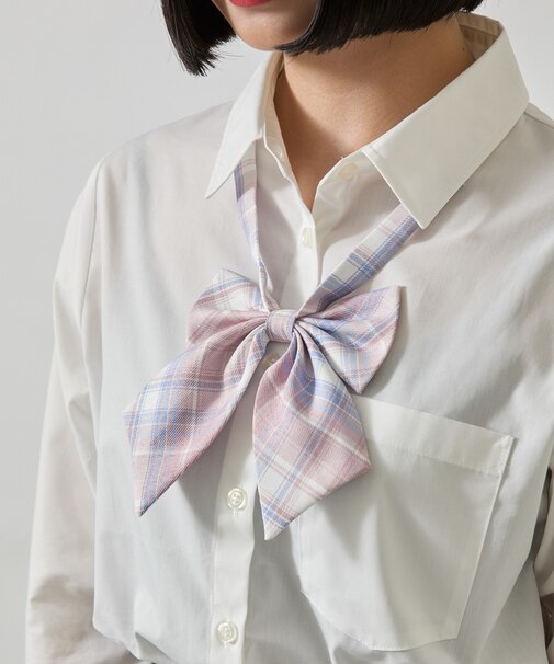 チェックスクールリボン