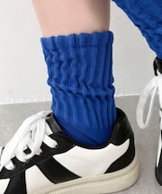 サポート付きボリューム無地リブソックス