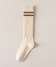 ラインリブハイソックス