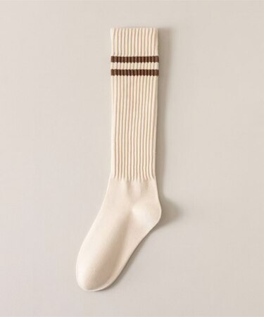 ラインリブハイソックス