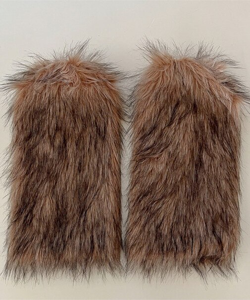 ミックスカラーファーレッグカバー