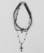 Lレイヤークロスチネックレス