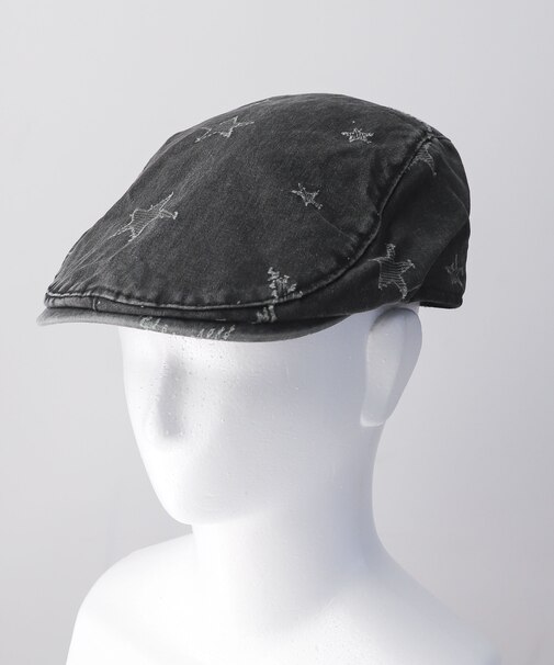 スター刺繍ピグメントハンチング