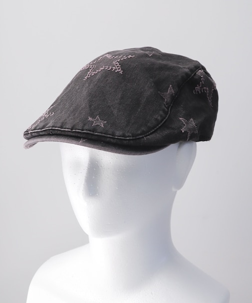 スター刺繍ピグメントハンチング