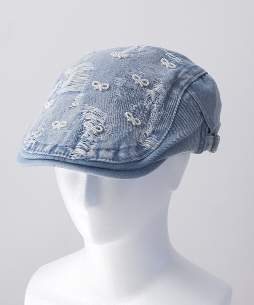 ビーズリボンデニムハンチング