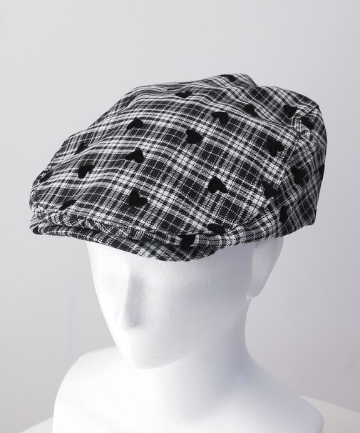 モチーフチェックハンチング