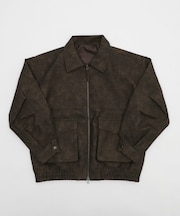 PUダブルZIPフライトブルゾン