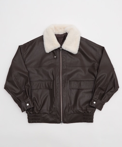 2WAYファー襟PUジャケット