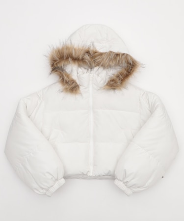 2WAYファーフードショートパファーブルゾン