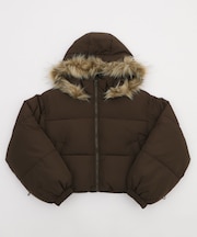 2WAYファーフードショートパファーブルゾン