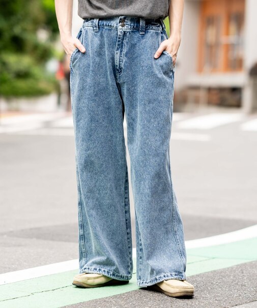 ローライズバギーフレアデニムパンツ