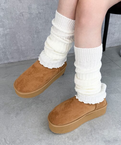 厚底ムートンタッチブーツ