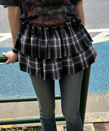 チェックラップスカート