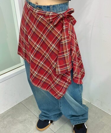 チェックラップスカート