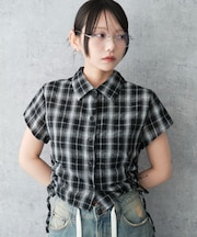 サイドドロストチェックシャツ