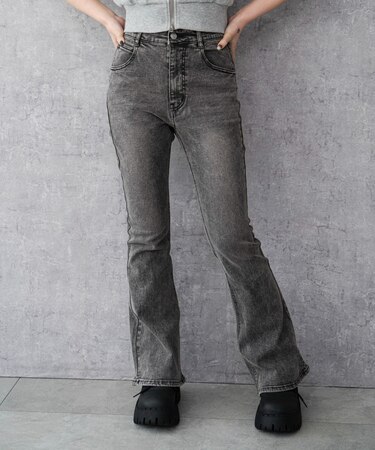 ストレッチフレアデニムパンツ