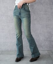 ストレッチフレアデニムパンツ