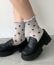 ドット柄フリルソックス