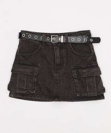 ハトメベルトカーゴデニムスカパン