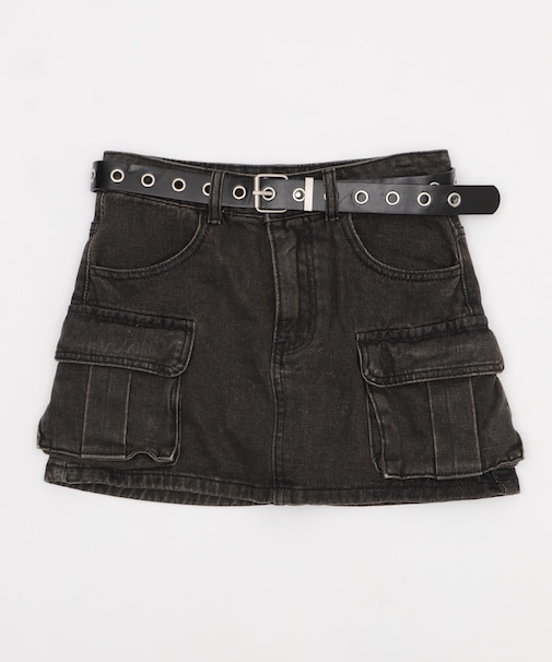 ハトメベルトカーゴデニムスカパン