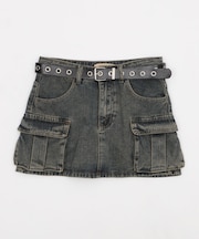 ハトメベルトカーゴデニムスカパン