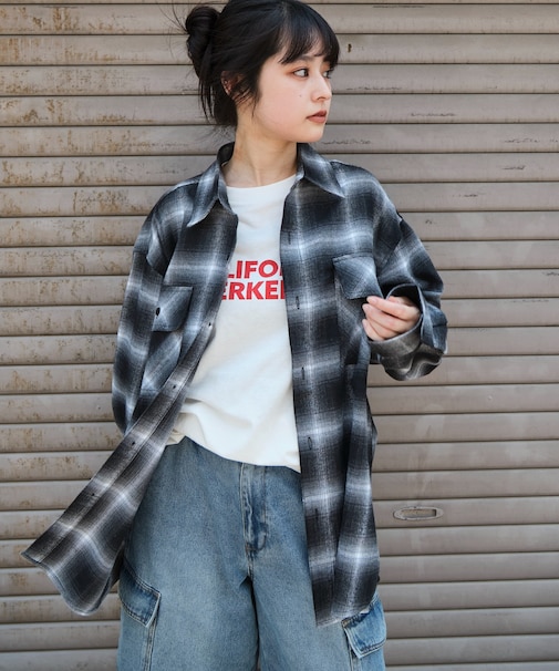 オンブレチェックネルシャツ(LS)