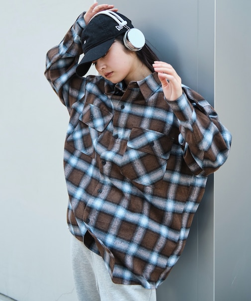 オンブレチェックネルシャツ(LS)