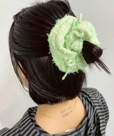 Lリボンニットシュシュ