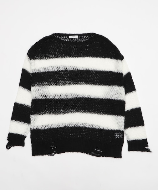 モヘアタッチボーダーBIGニット