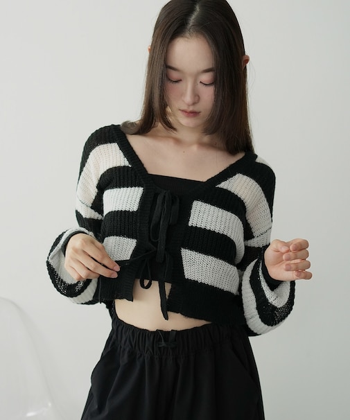 モヘアタッチ2WAYリボンカーデ