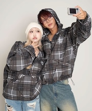 チェックロゴフードブルゾン