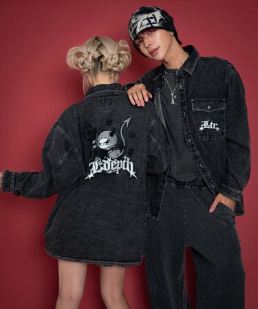 グラフィックデニムシャツ(LS)