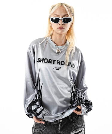 ファイヤーパターンゲームロゴT(LS)