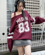 2WAYグラフィックワンショルBIGニット