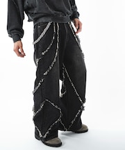 フリンジデニムパンツ