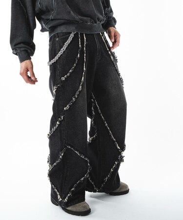 フリンジデニムパンツ