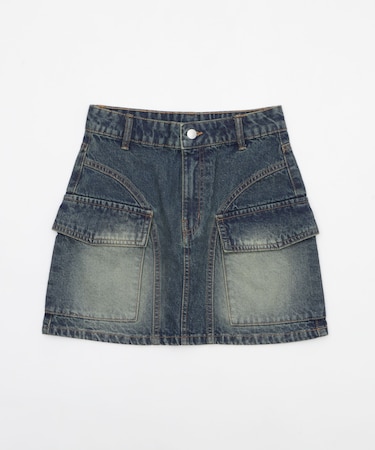 ヴィンテージウォッシュカーゴミニスカート