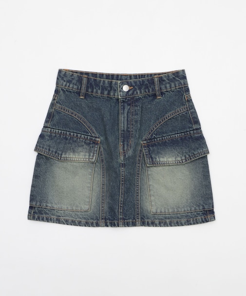 ヴィンテージウォッシュカーゴミニスカート