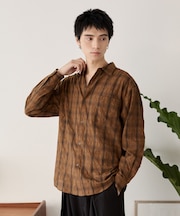 クリンクルチェックシャツ(LS)