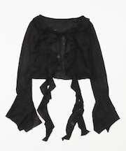 ダメージフリルヘムLSカーデ