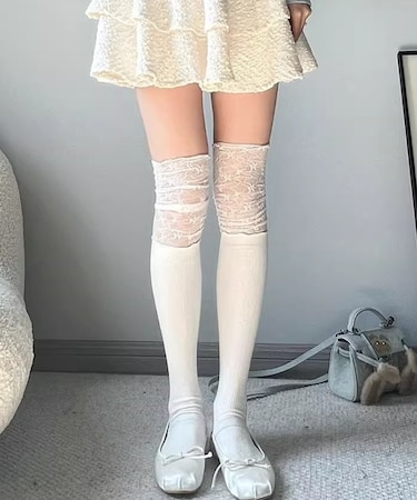 レース切替ハイソックス